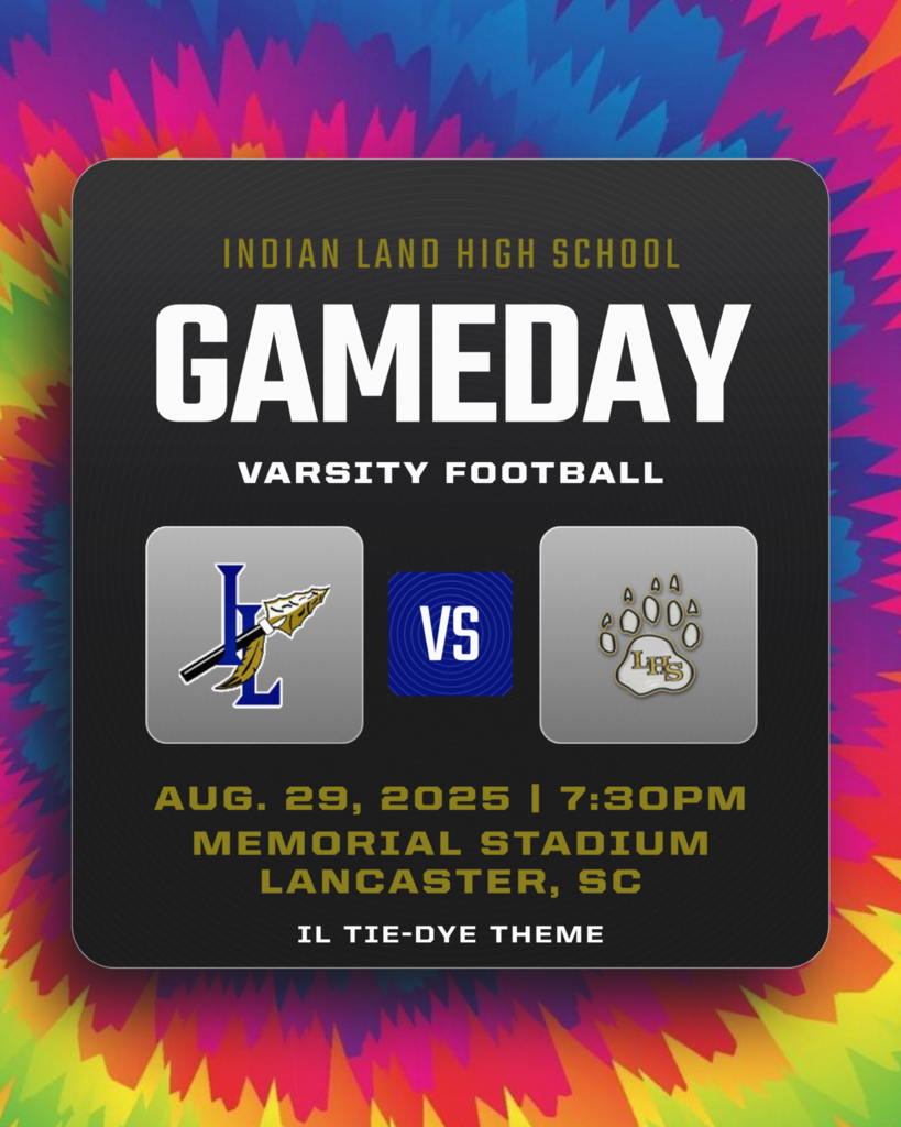 ILHS AT LANCASTER Varsity Football Aug 29, 2025 at 7:30 pm. Memorial Stadium Lancaster SC. IL Tie-Dye theme