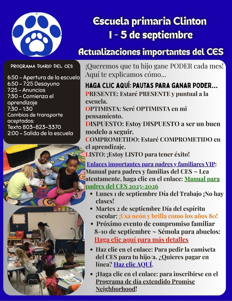 Spanish_CES Parent & Family Update Sept. 1 - 5
