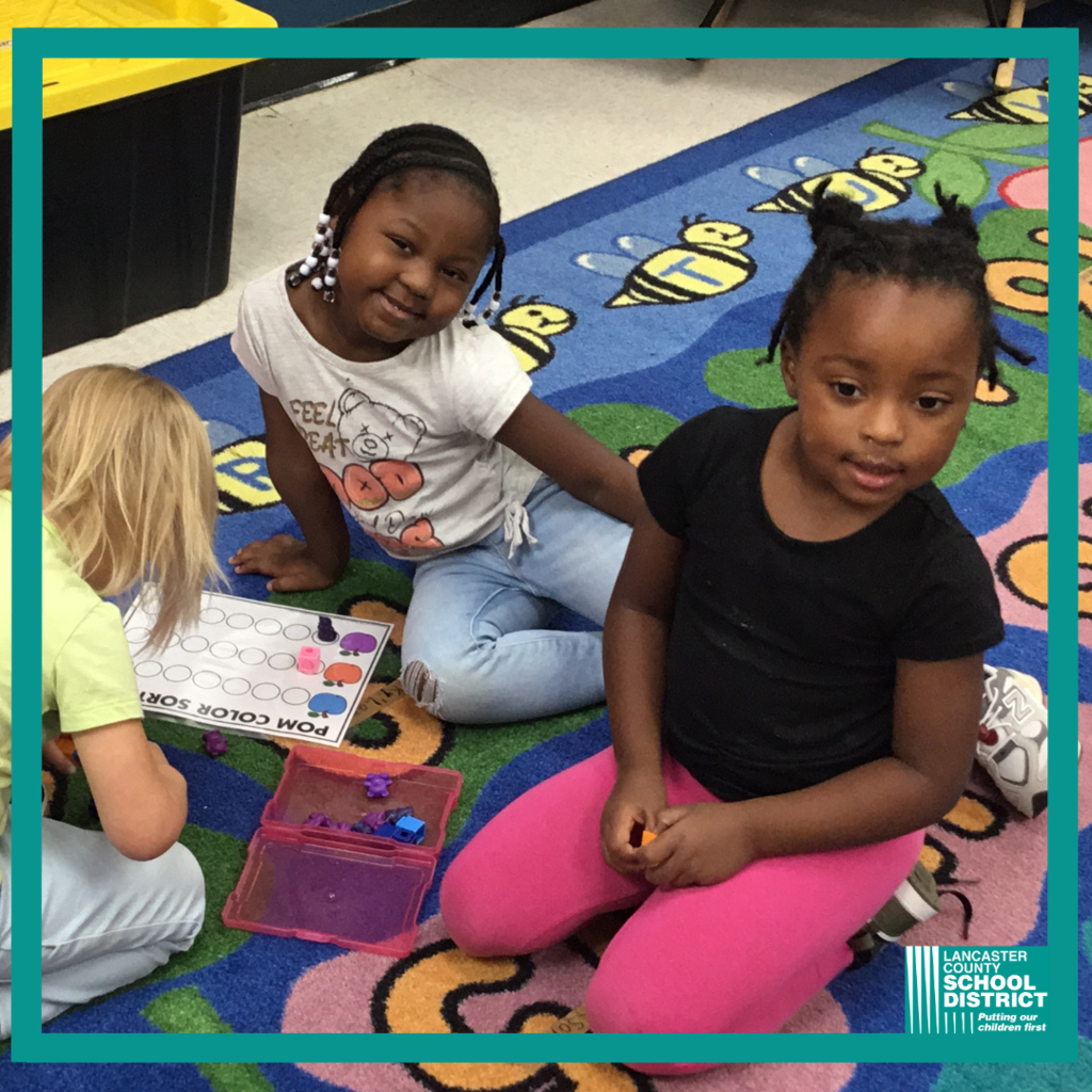 Students from Clinton Elementary School in class
