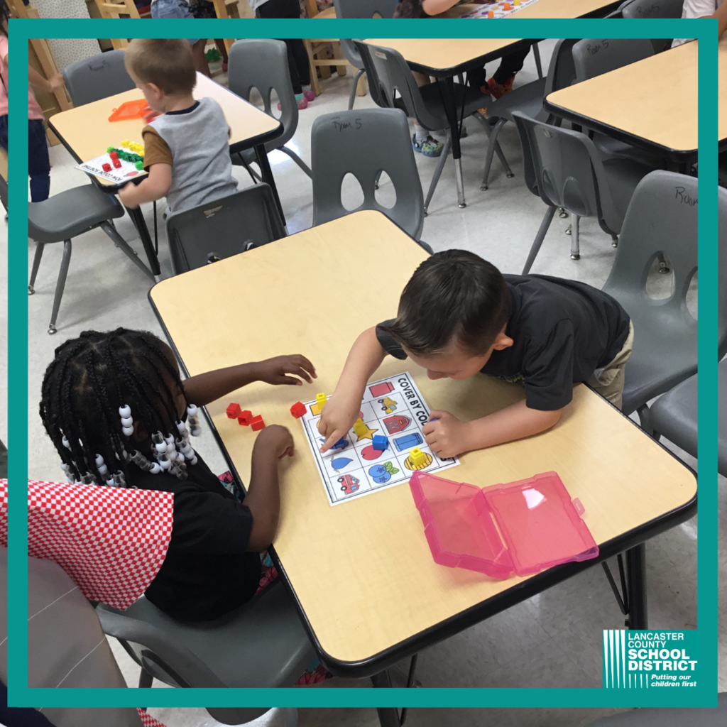 Students from Clinton Elementary School in class