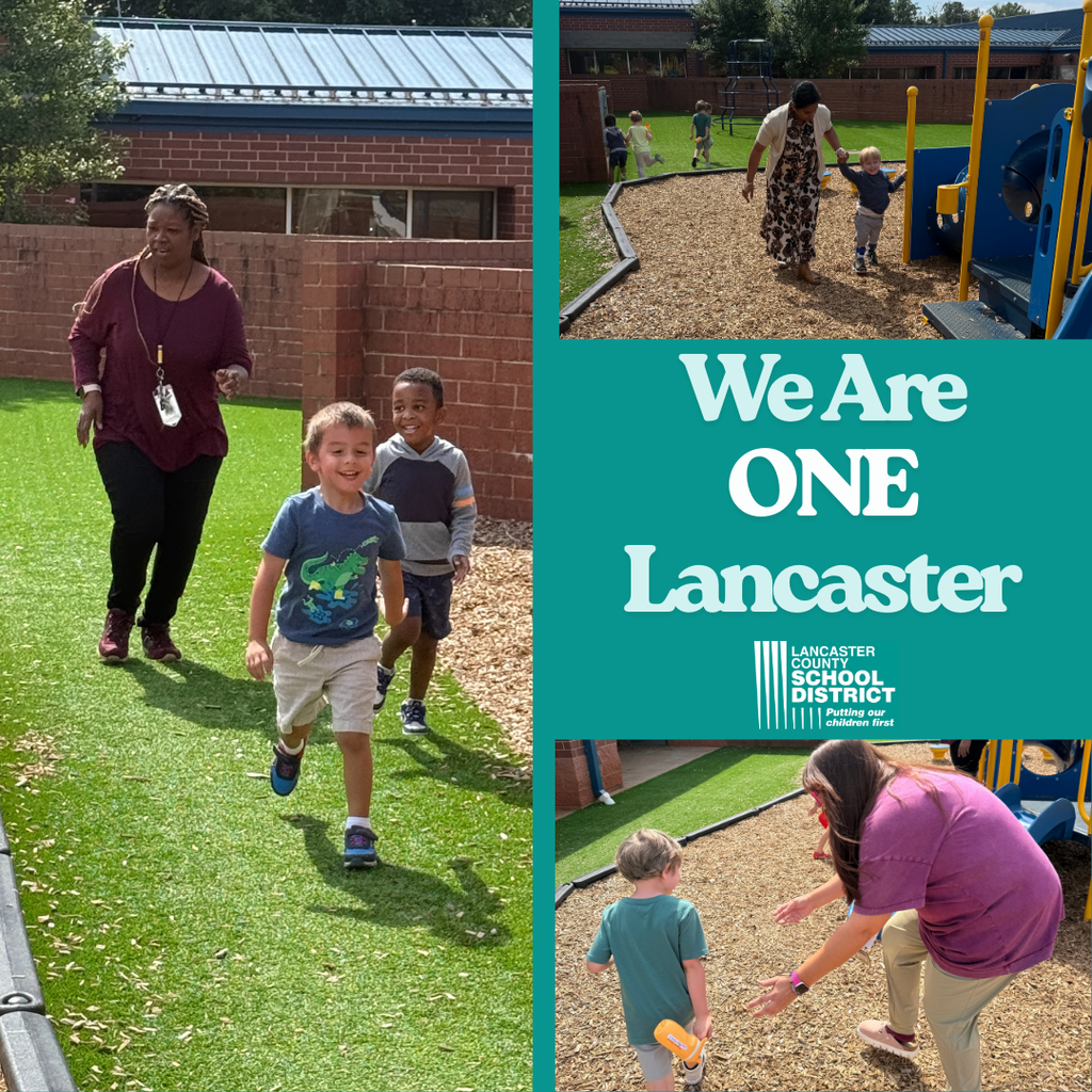 Indian Land Elementary School Prek playing outside.