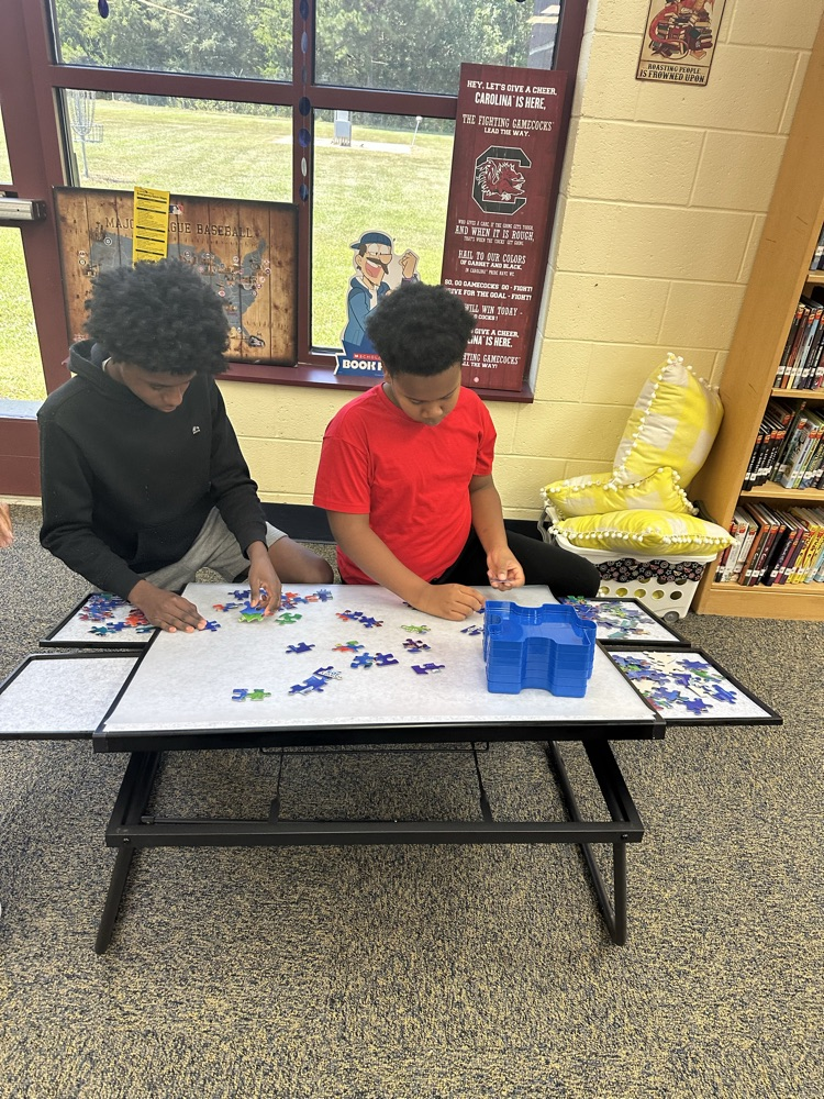The puzzle table is great for collaboration.