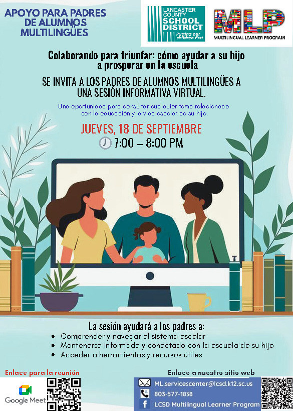 September ML Parent Support Meeting Flyer SPANISH