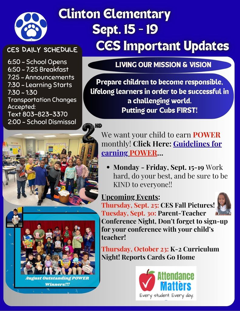 CES Parent & Family Update Sept. 15 - 19