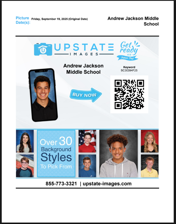 A flyer For Upstate images order form