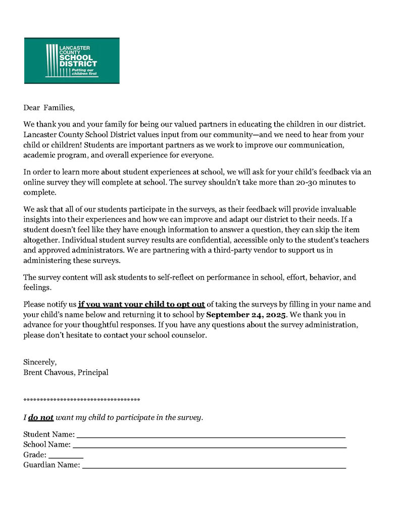 Panorama Opt Out Letter English