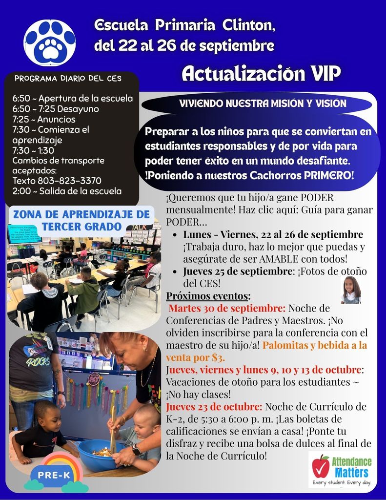 Spanish_CES Parent Update Sept. 22 - 26