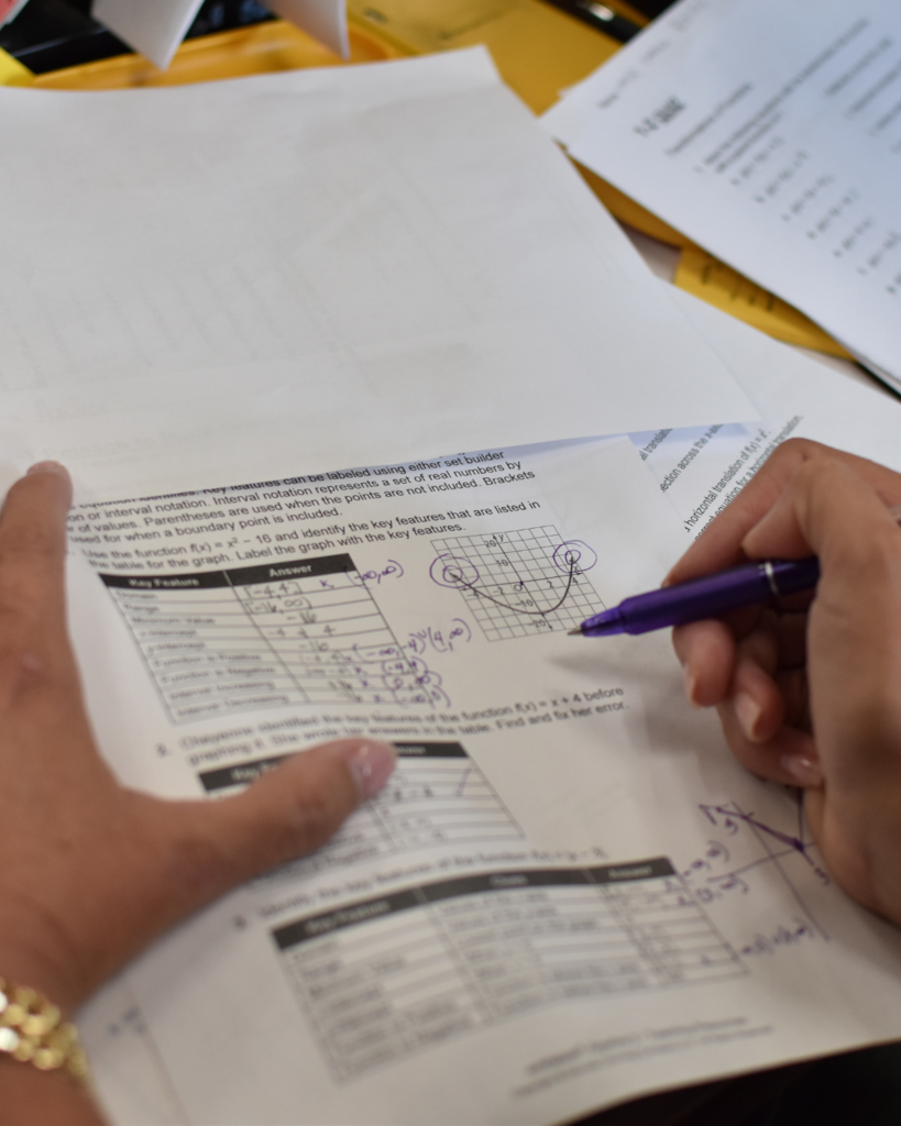 Student doing math