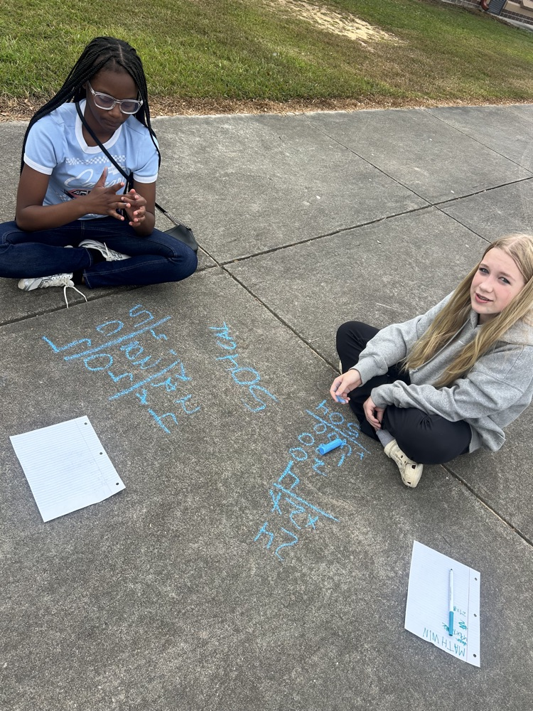 working out math problems 