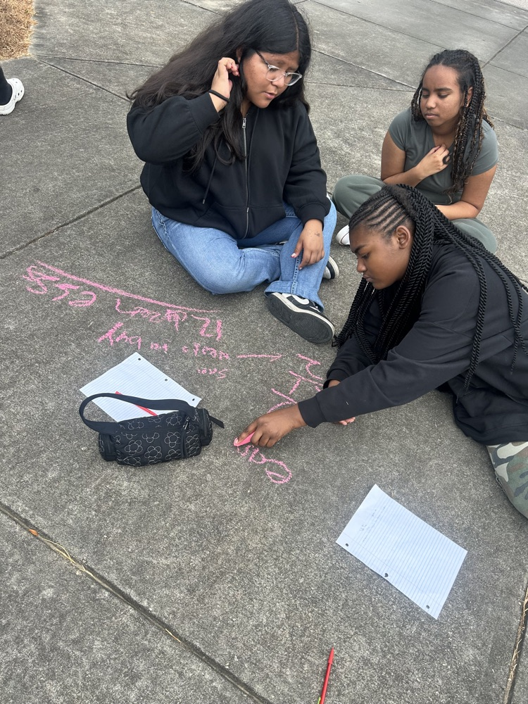 working out math problems 