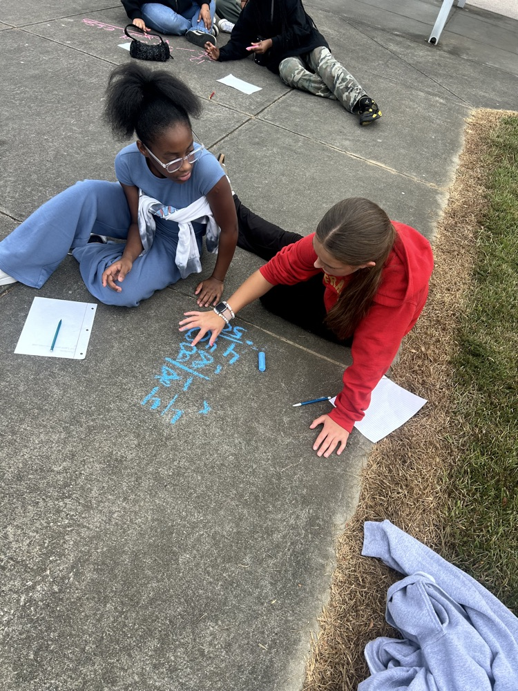 working out math problems 