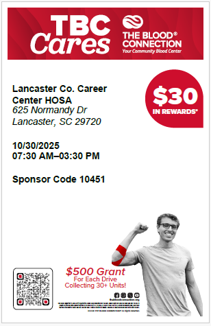 LCSDCC HOSA Blood Drive Flyer