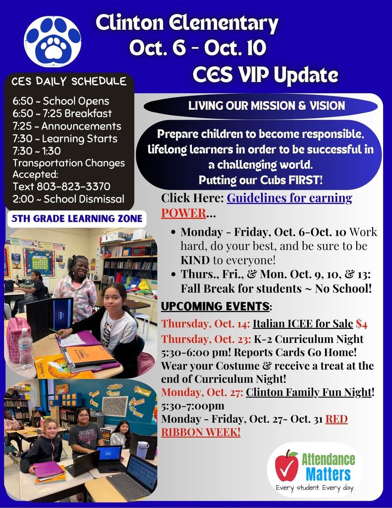 CES Parent & Family Update Oct. 6-10