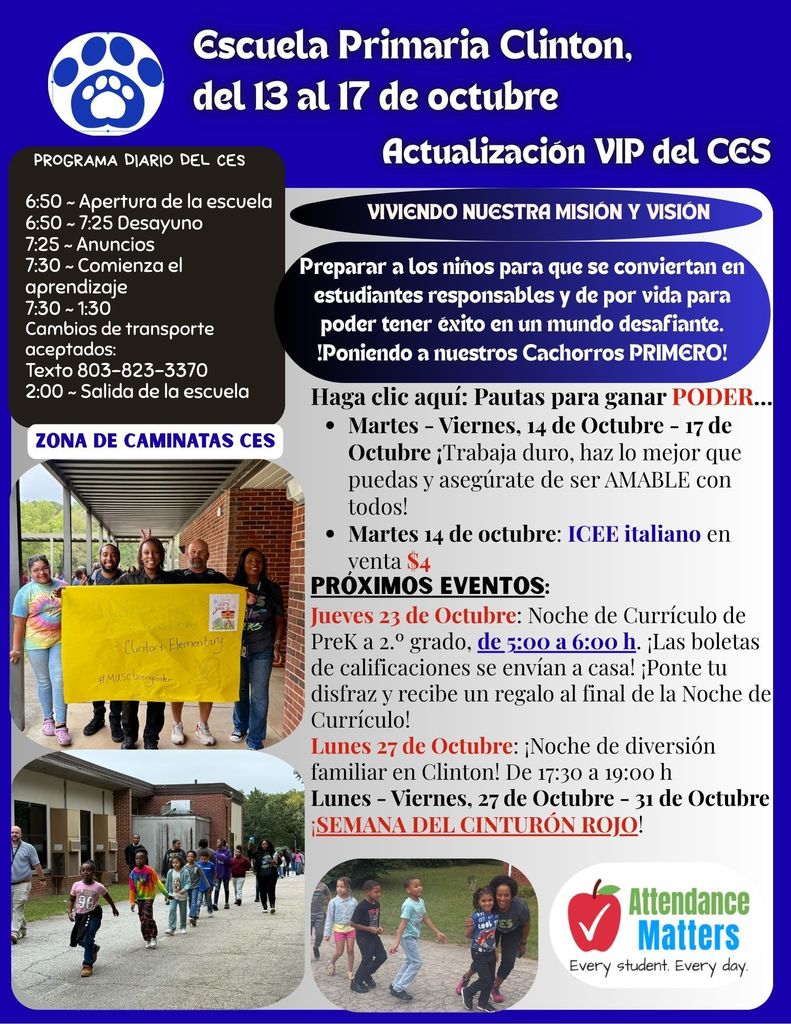 Spanish_CES Parent & Family Update Oct. 13 - Oct. 17