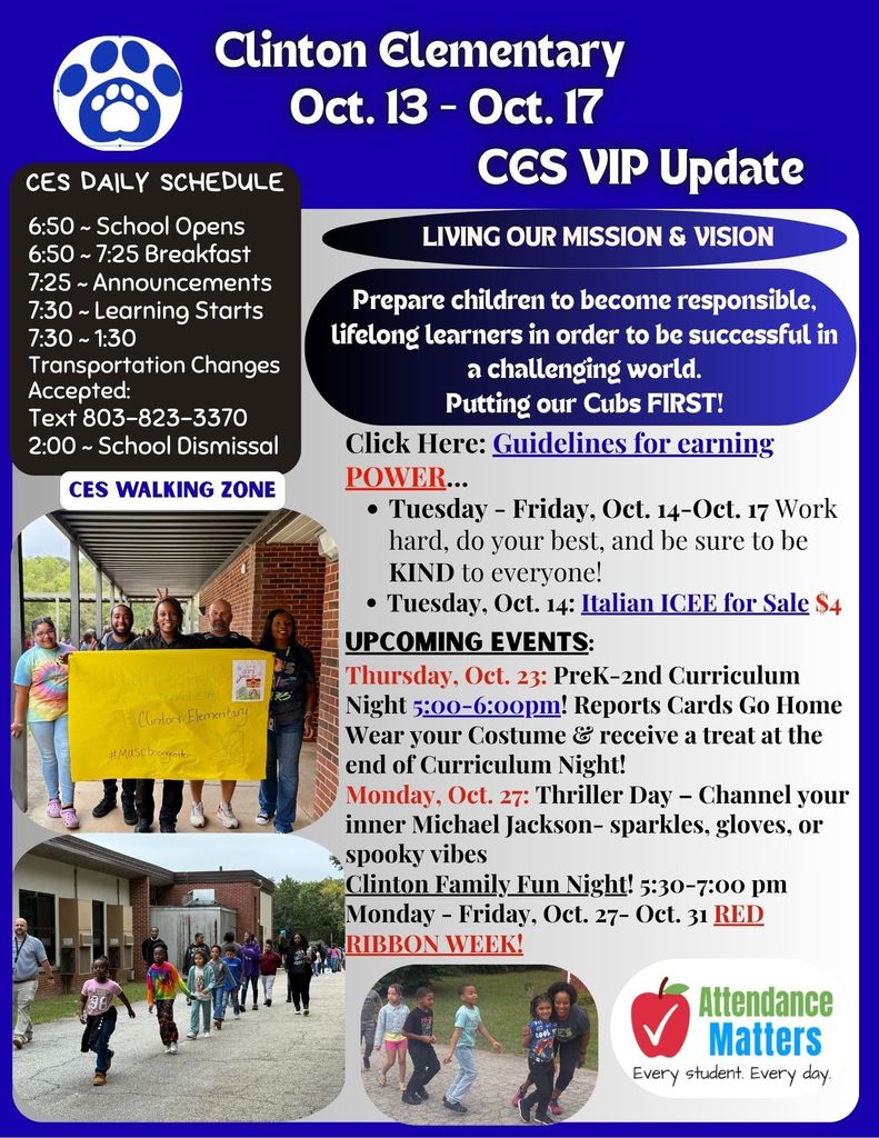 CES Parent & Family Update Oct. 13 - Oct. 17