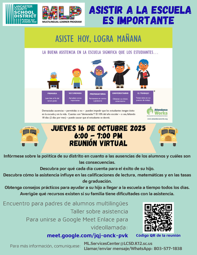 Flyer for virtual meeting spanish