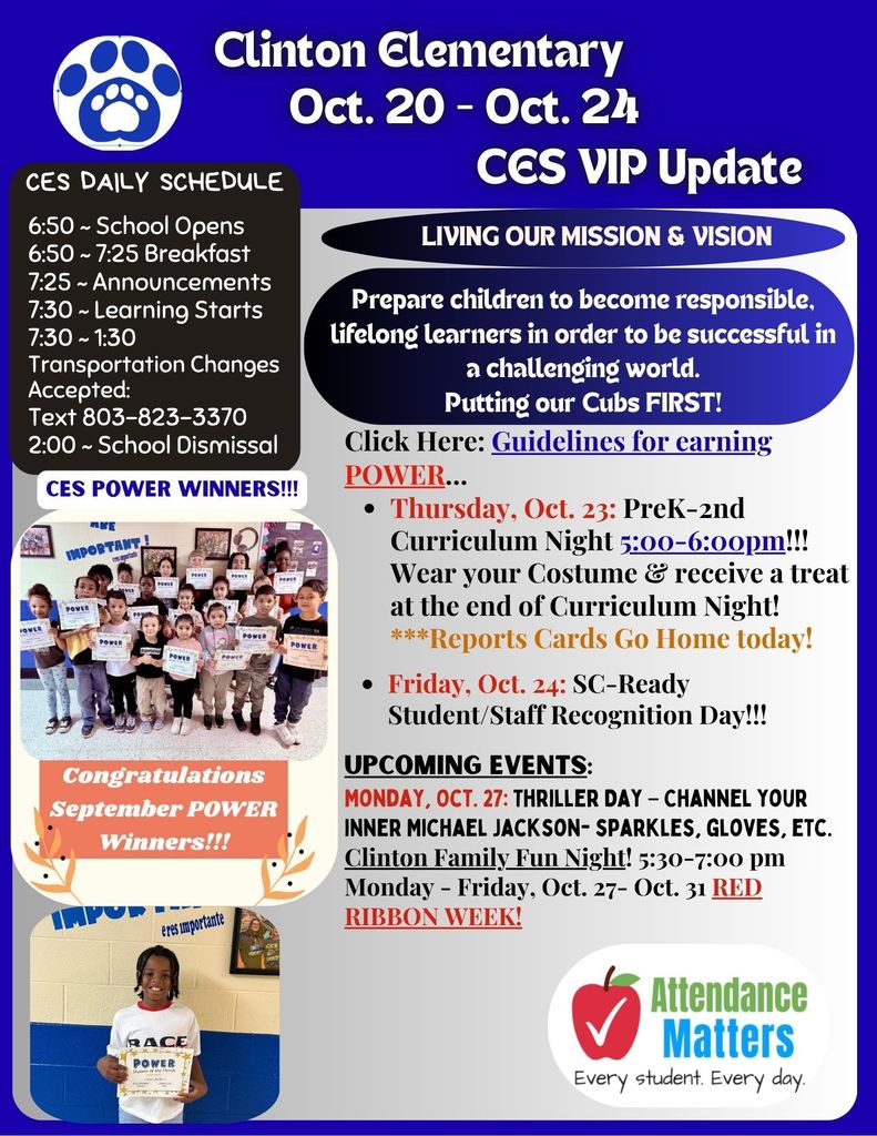 CES Parent & Family Update Oct. 20 - 24