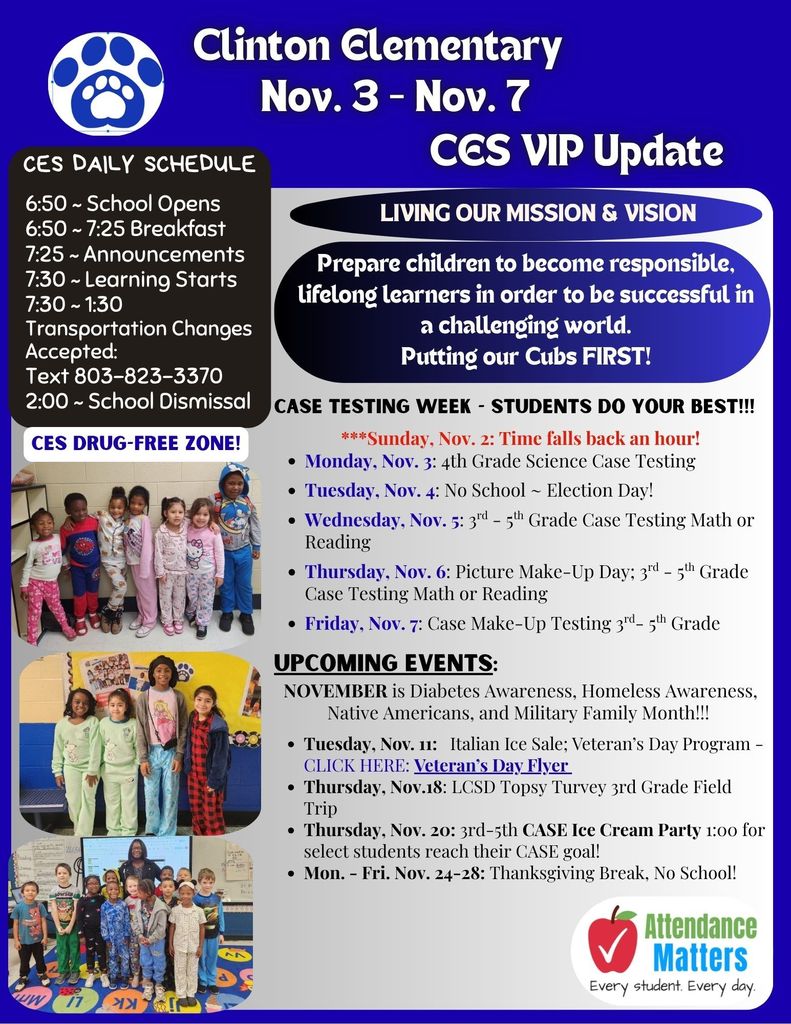 Nov. 3-Nov.7_CES Parent & Family Update