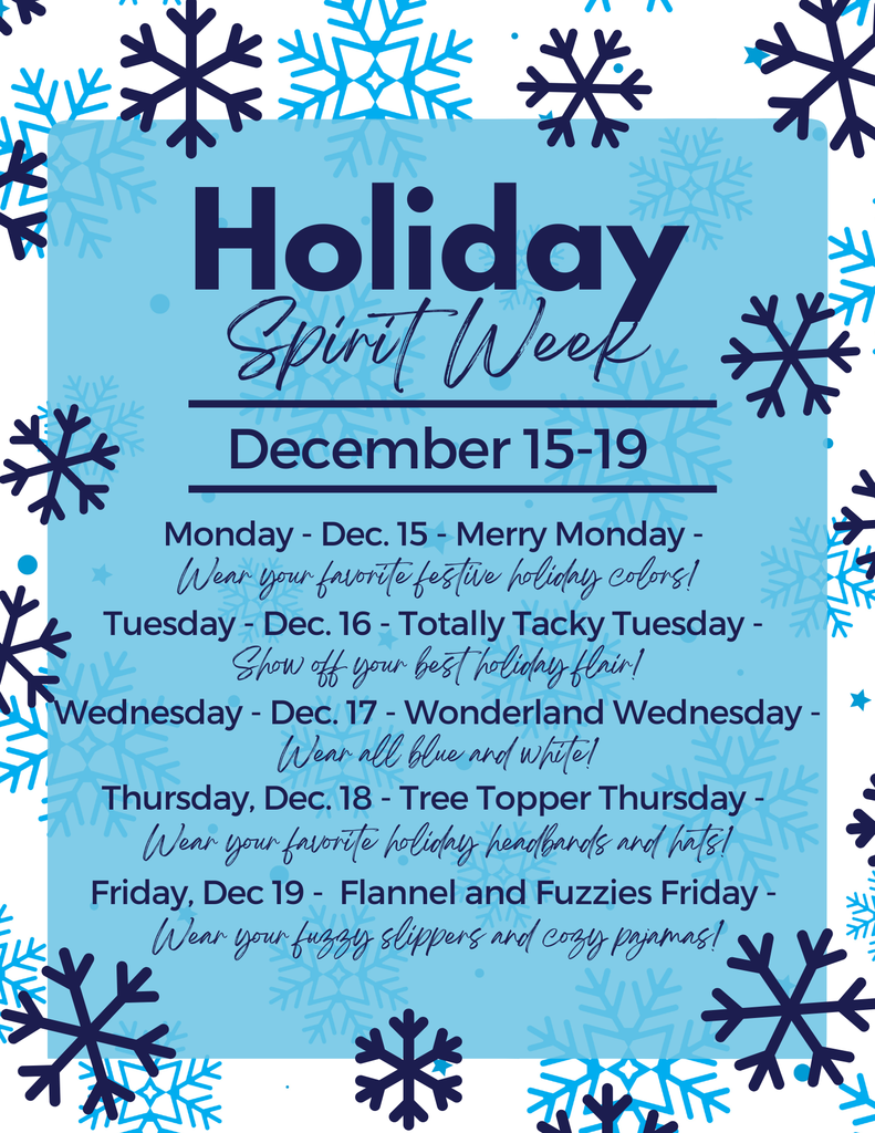 Holiday Spirit Week - December 15-19