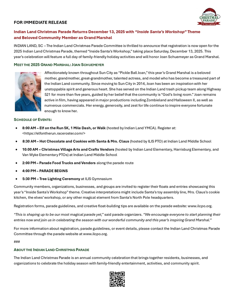 Indian Land Christmas activities