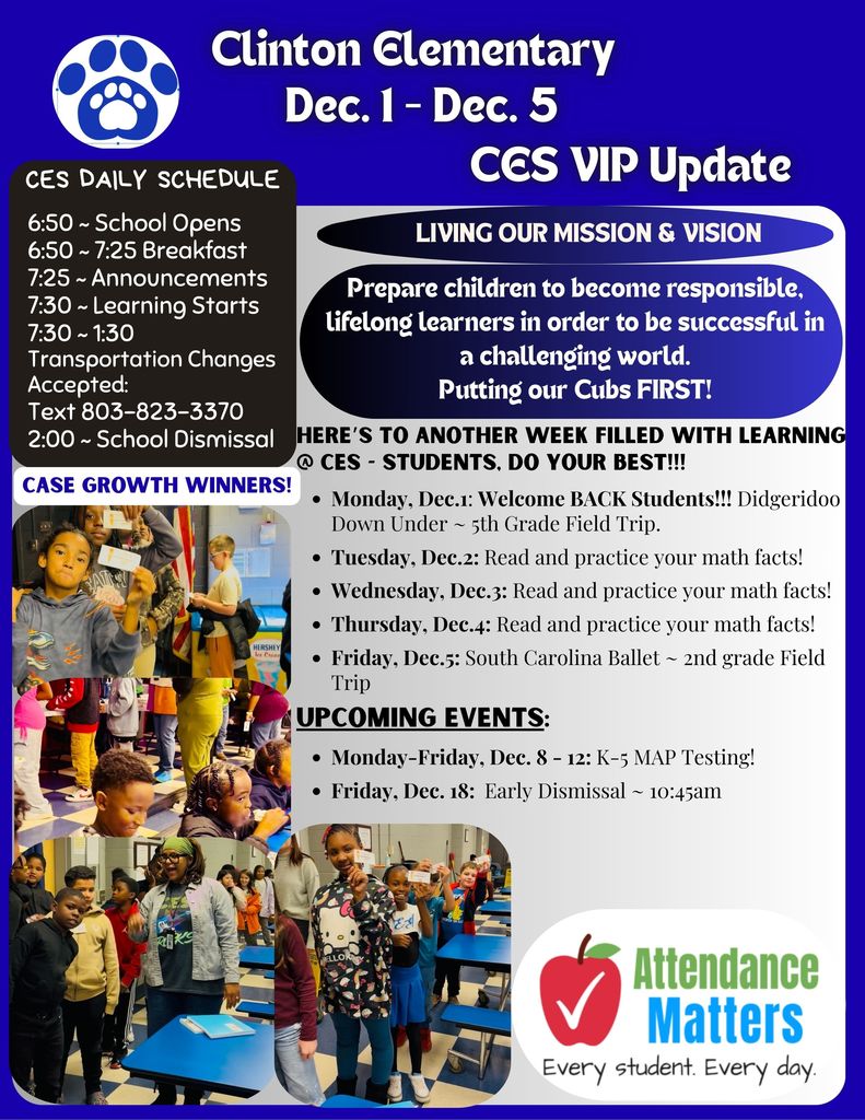 CES Parent & Family Update Dec. 1 - 5