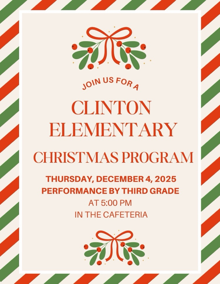 3rd Grade Holiday Performance Dec. 4th, at 5pm