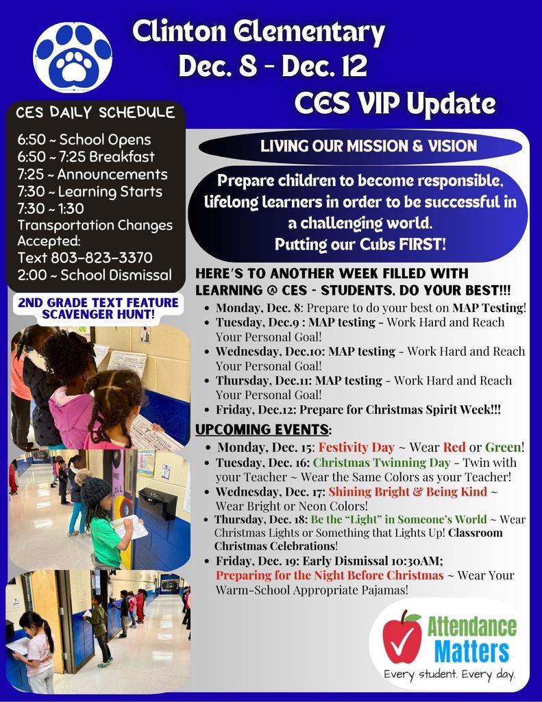 CES Parent & Family Update Dec. 8 - 12