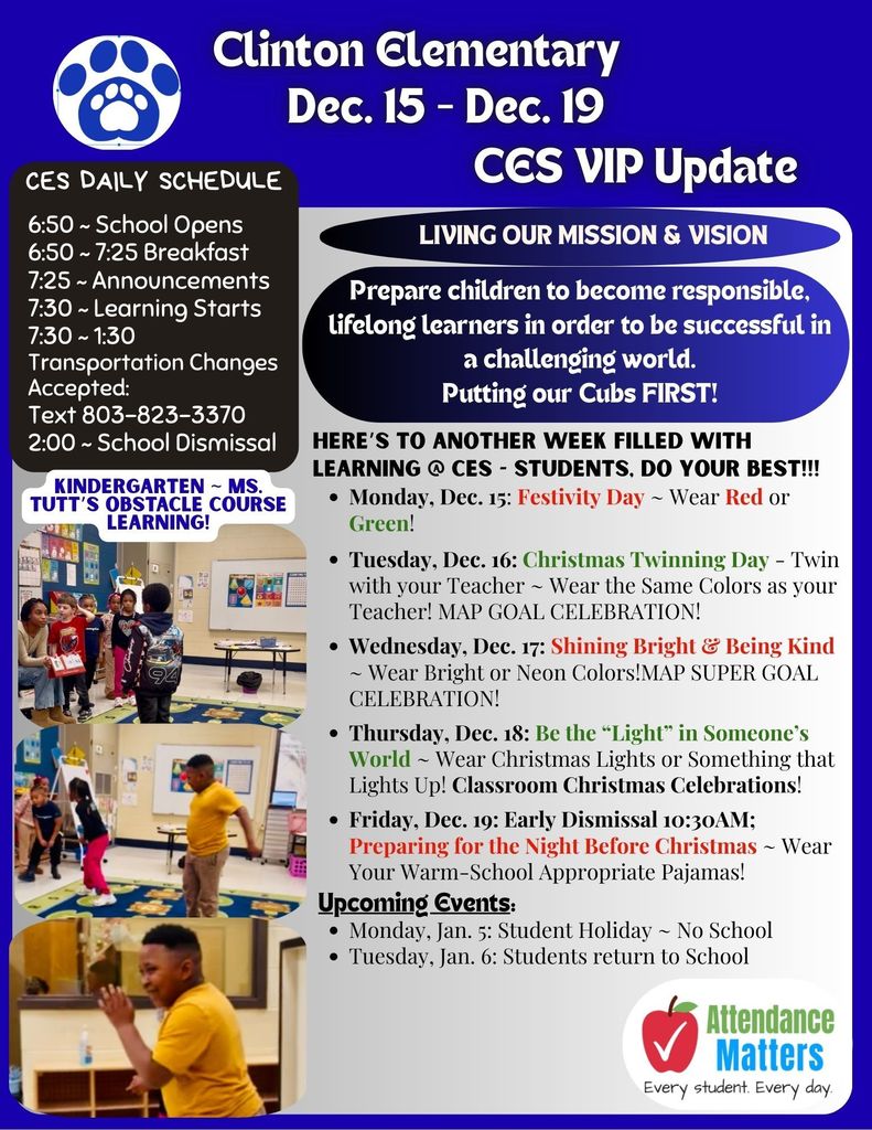 CES Parent & Family Update Dec. 15 - 19