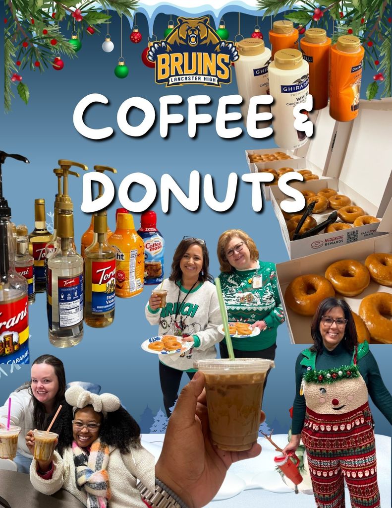 coffee and donuts for teachers and staff . christmas spirit