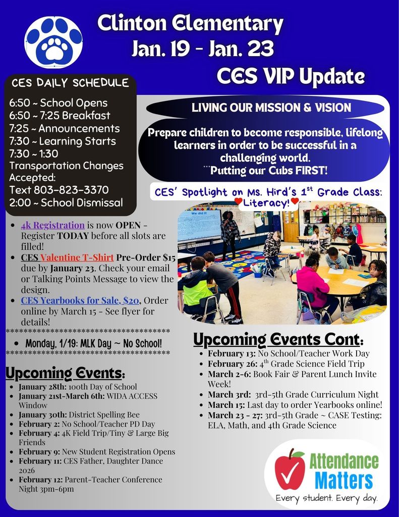 CES Parent & Family Update Jan. 19 - 23