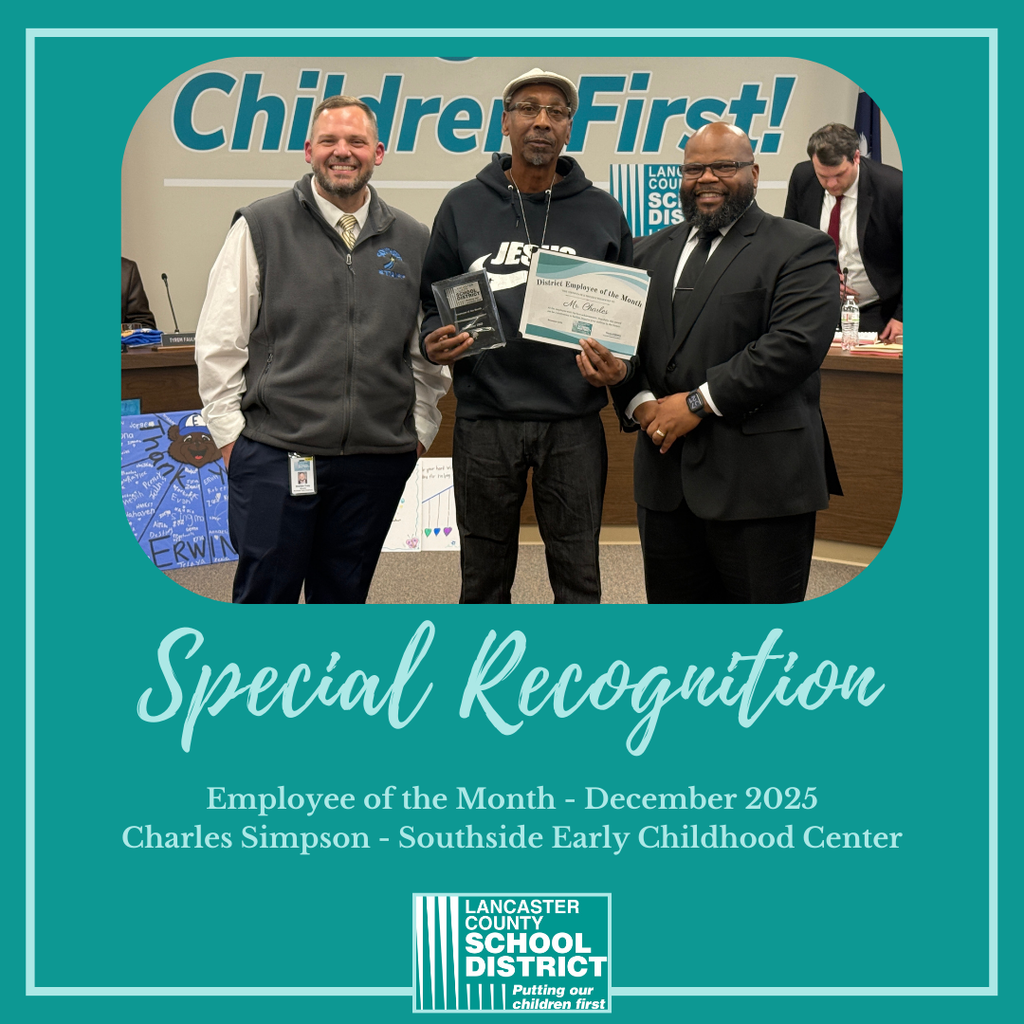 Employee of the Month- December 2025 Charles Simpson - Southside Early Childhood Center