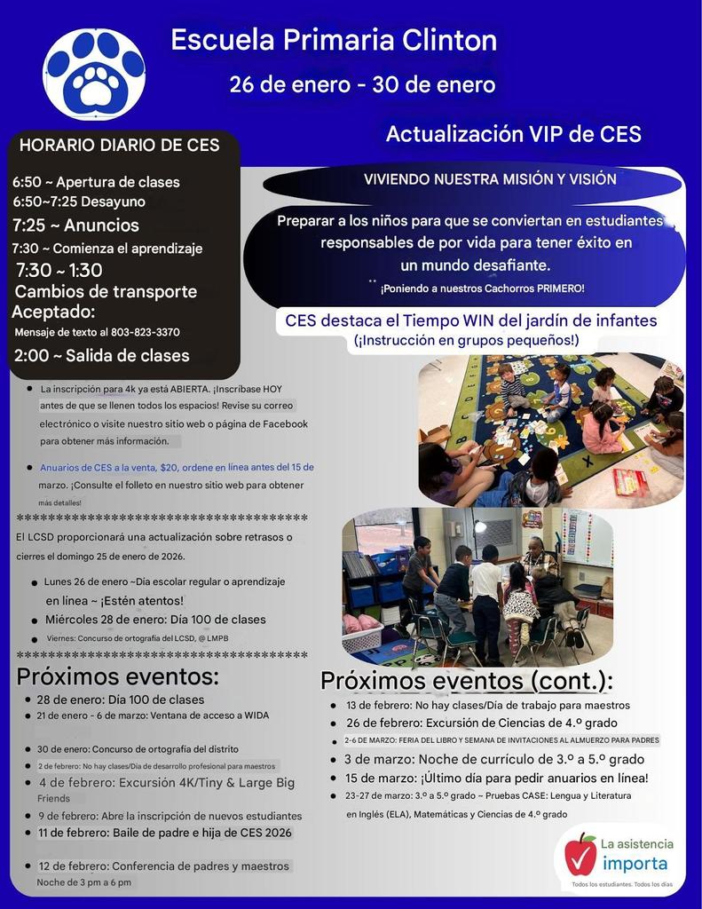 Spanish_CES Parent & Family Update Jan. 26 - 30