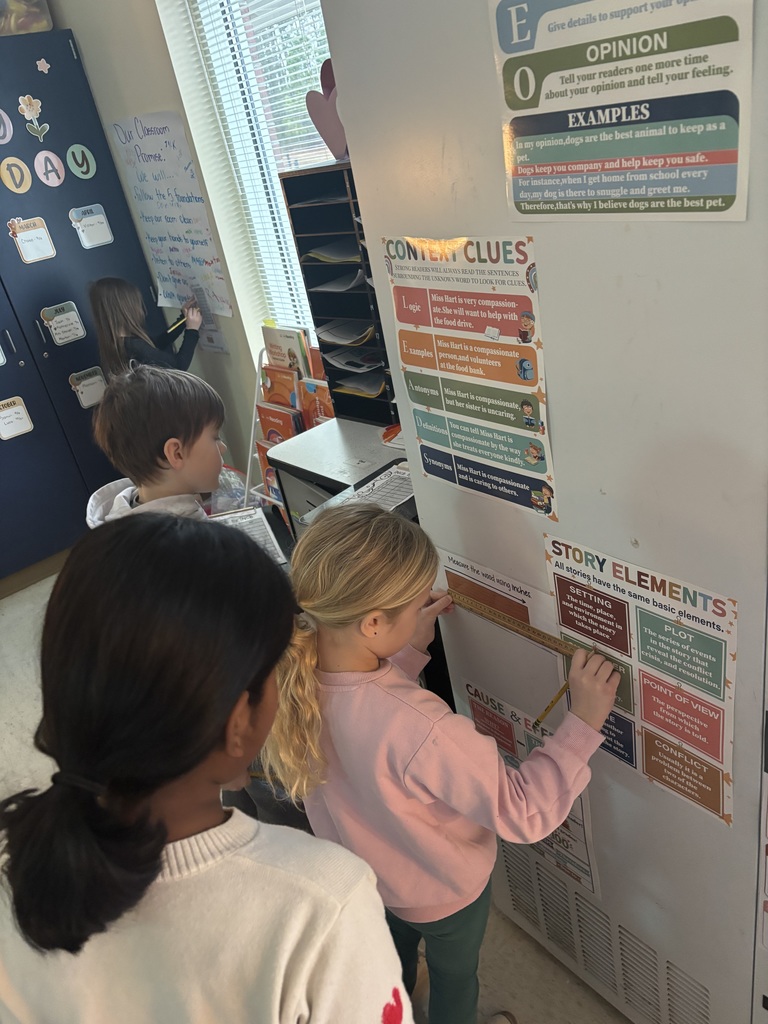 Mrs. Stover's class measuring things in the classroom