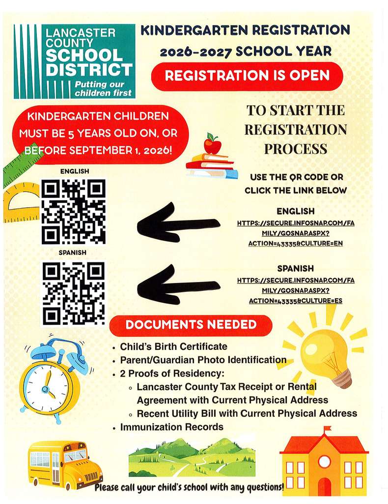 Kindergarten Registration Flyer