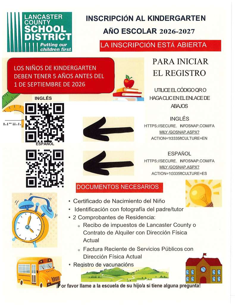 Kindergarten Registration Flyer