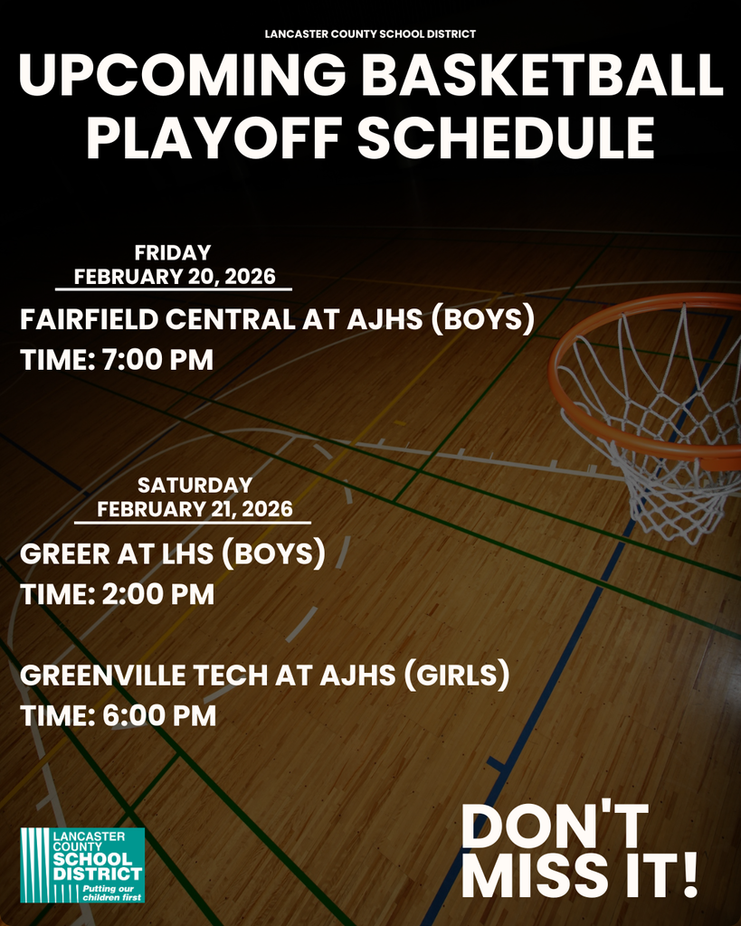 📅 Friday, February 20, 2026 • Fairfield Central at Andrew Jackson (Boys) | 7:00 PM 🎟 gofan.co/event/6149117?schoolId=SC69 📅 Saturday, February 21, 2026 • Greer at Lancaster (Boys) | 2:00 PM 🎟 gofan.co/event/6157811?schoolId=SC1277 • Greenville Tech at Andrew Jackson (Girls) | 6:00 PM 🎟 gofan.co/event/6158170?schoolId=SC69