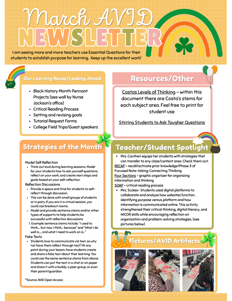 March AVID Newsletter