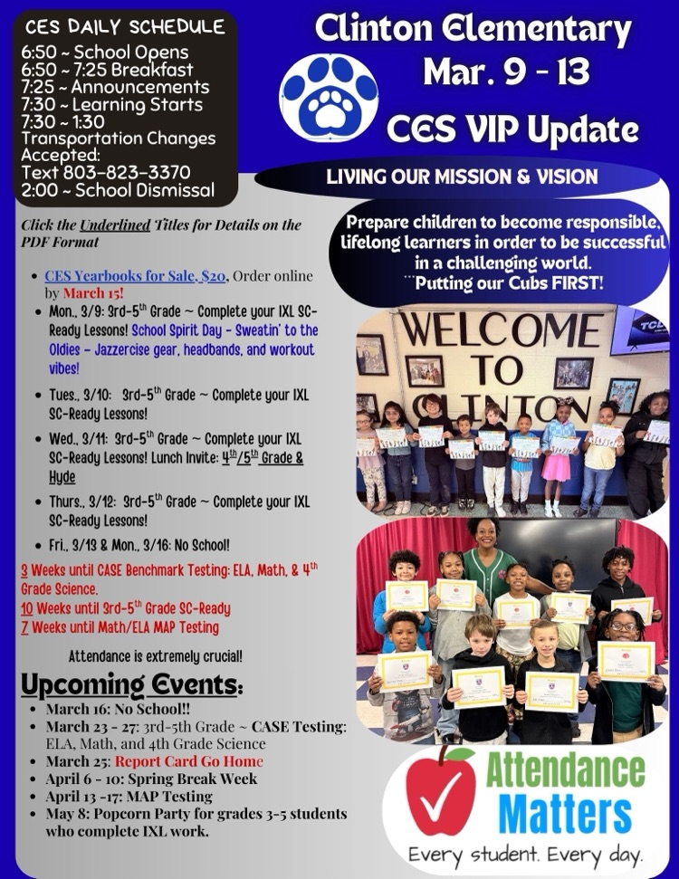 CES Parent & Family Update Mar. 9-13
