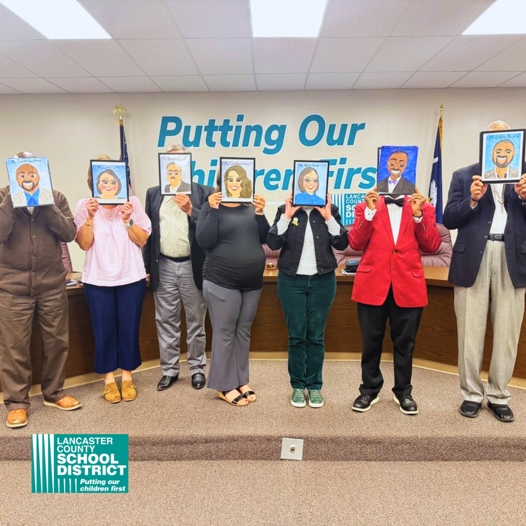 ILHS Student gifted the board with caricatures