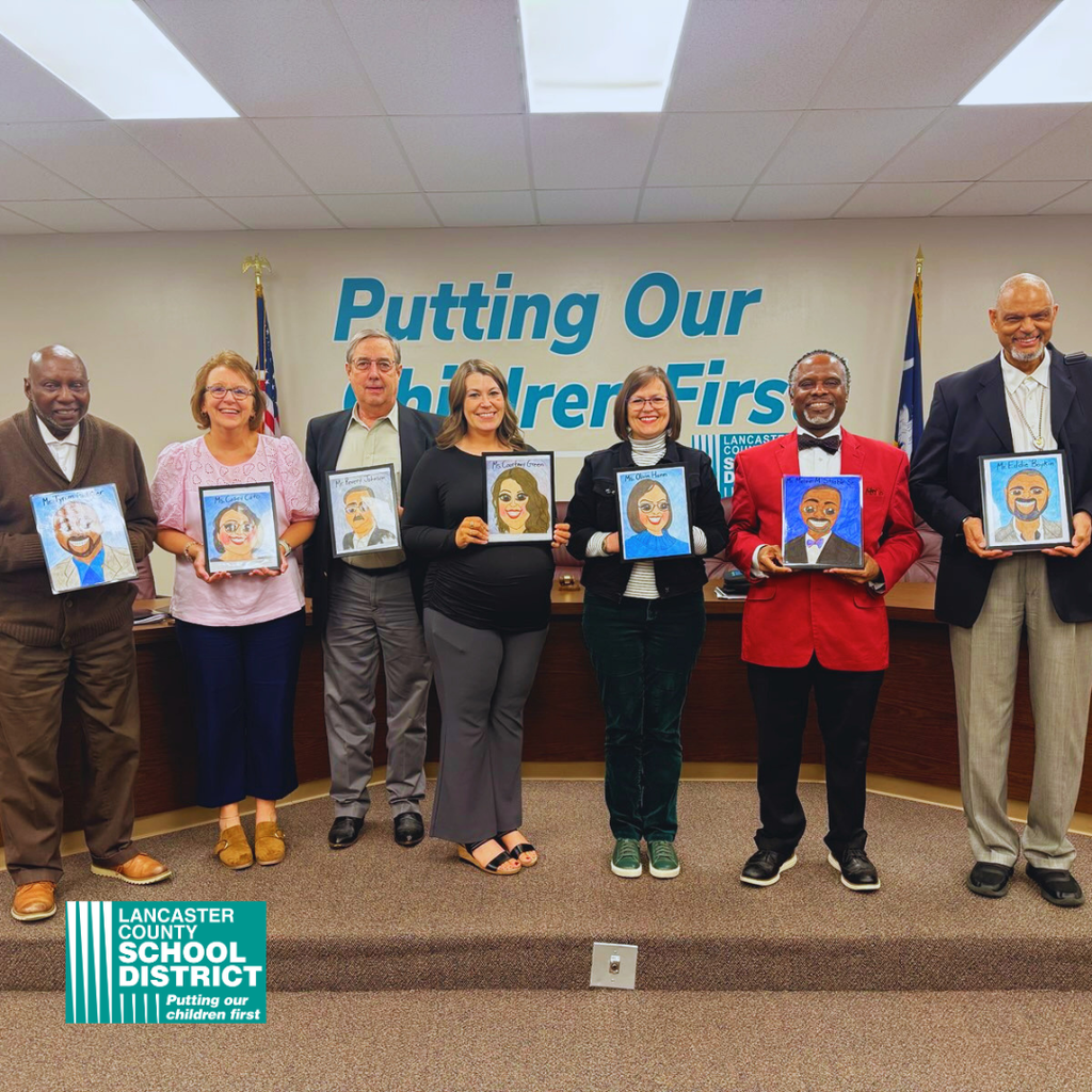 ILHS Student gifted the board with caricatures