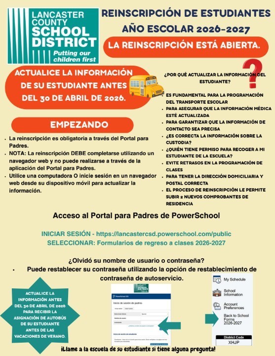 26-27 re-enrollment spanish