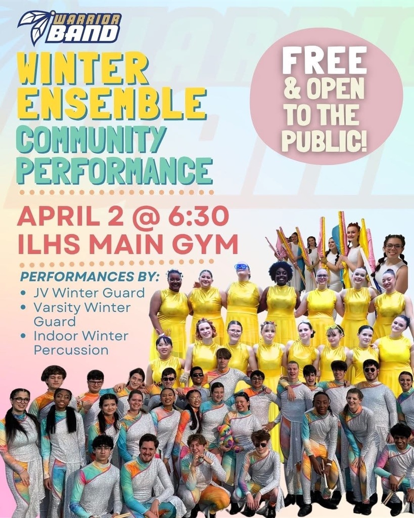 Indian Land Band winter ensemble community performance April 2 @ 6:30pm ILHS Main Gym