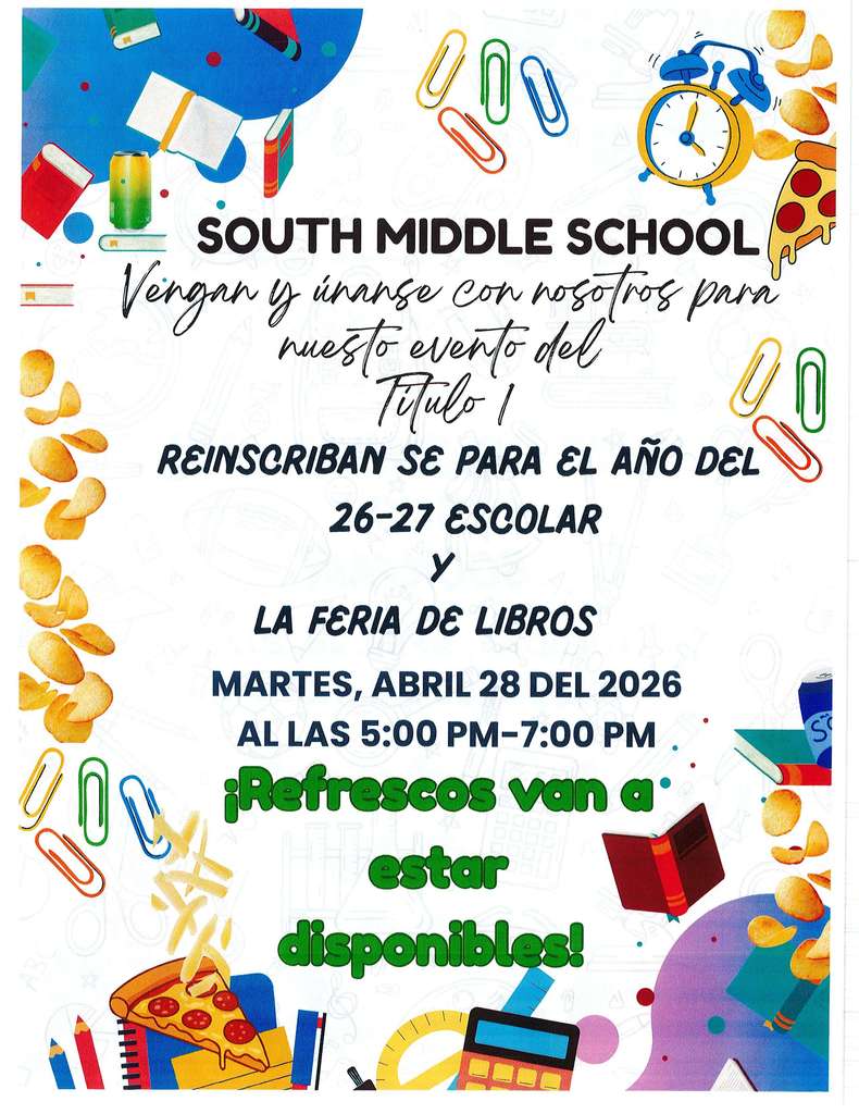 Title 1 Re-enrollment Night Flyer Spanish