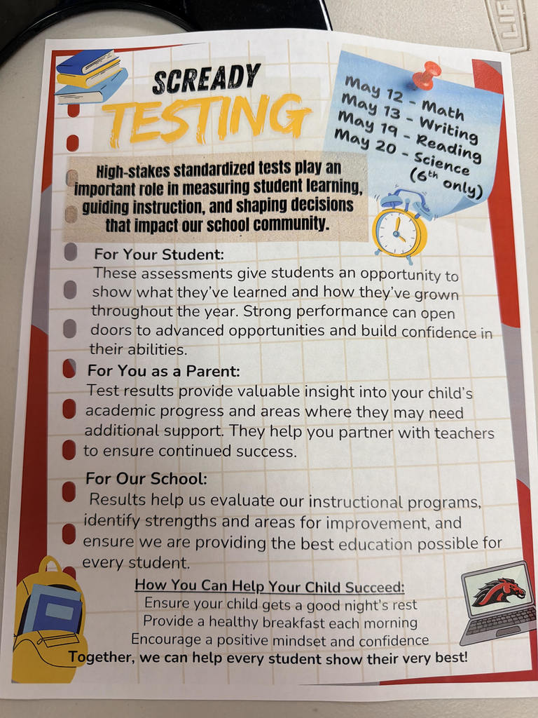 Flyer for SCReady testing