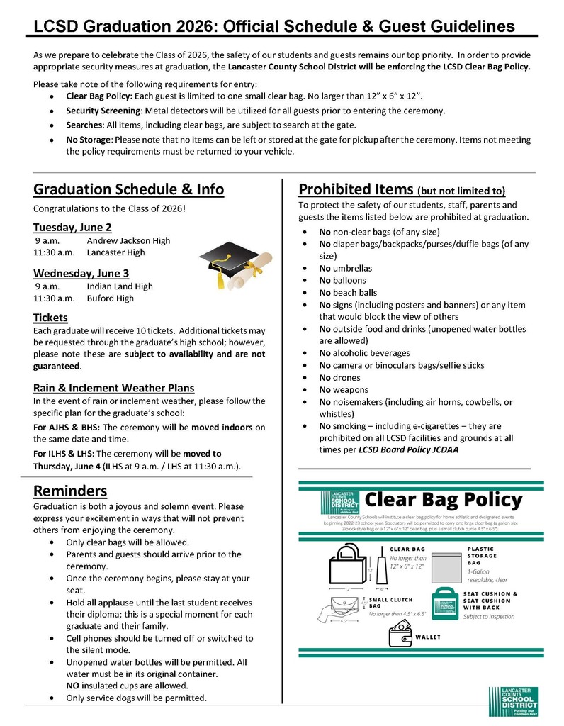 LCSD Graduation 2026: Official Schedule & Guest Guidelines