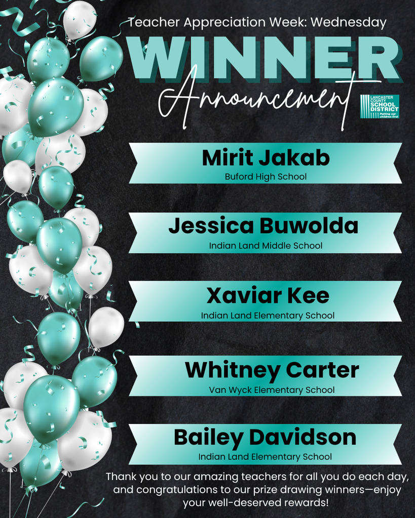 Teacher Appreciation Week Prize Drawing Winners