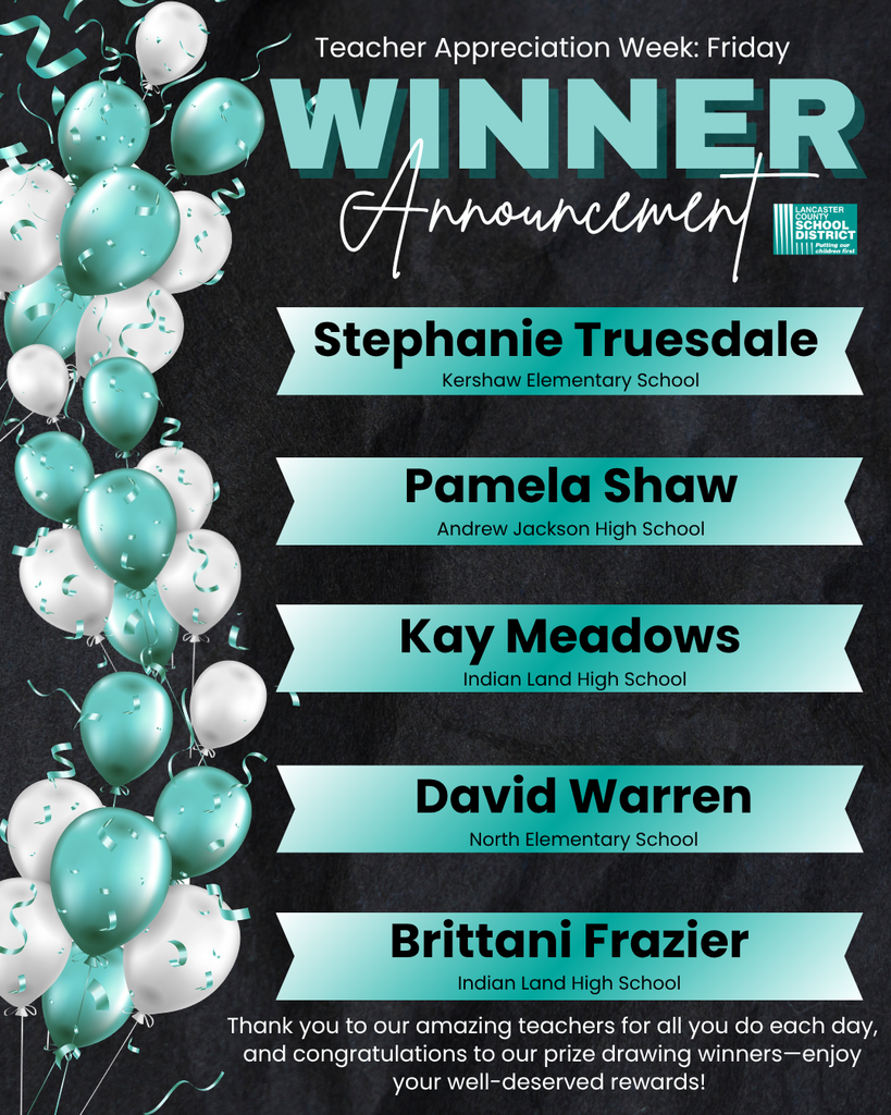 Teacher Appreciation Week Prize Drawing Winners