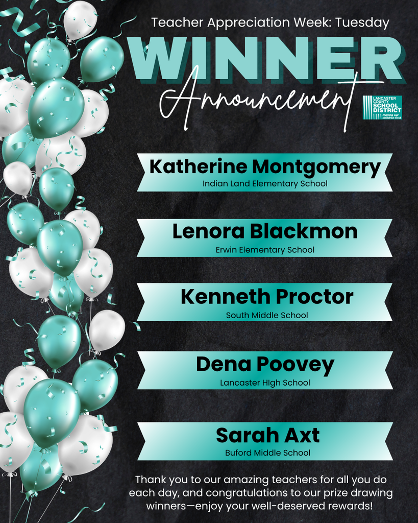 Teacher Appreciation Week Prize Drawing Winners