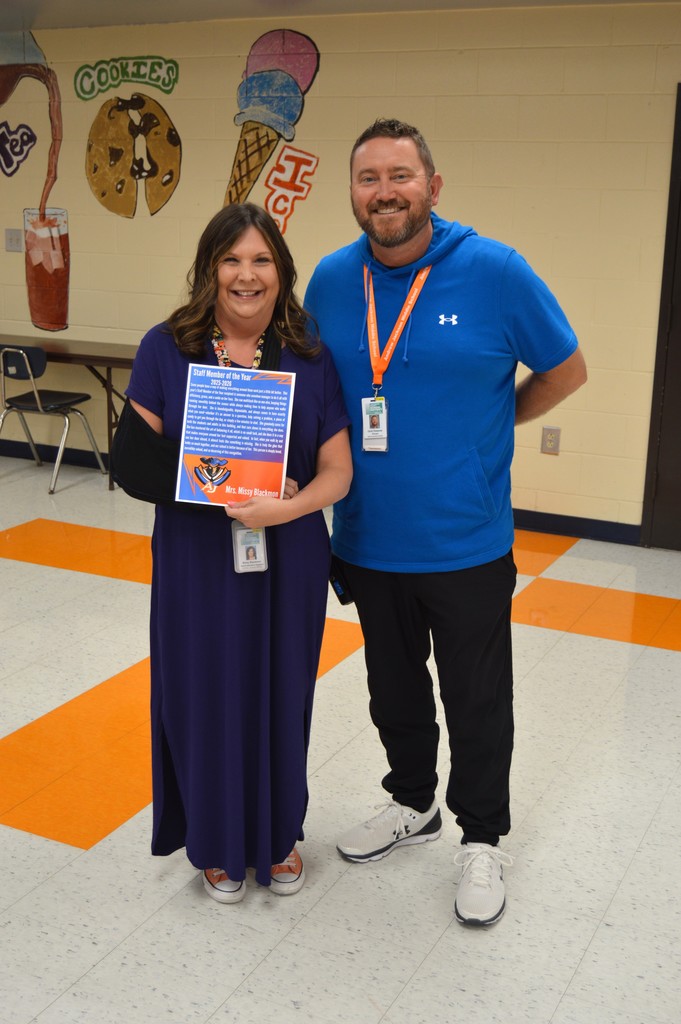 Missy Blackmon and Principal Chris Timmons