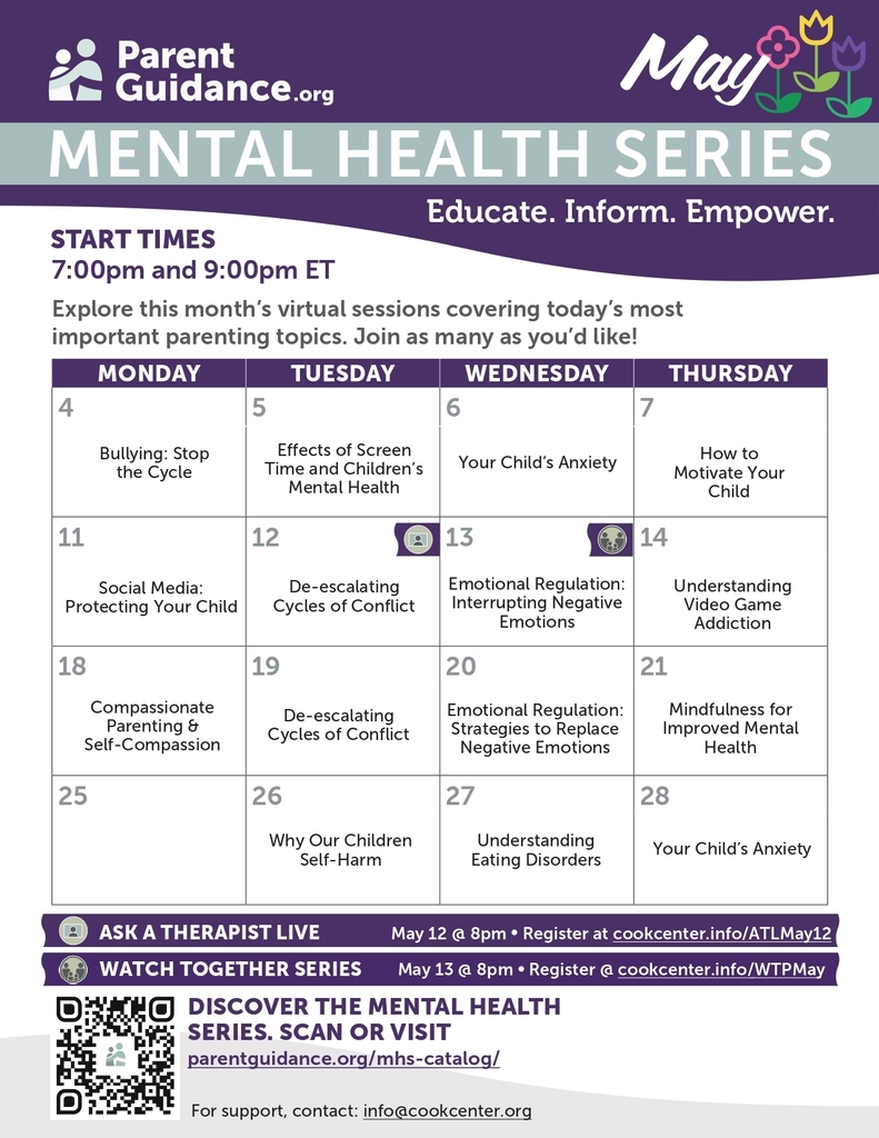 Mental Health Awareness Month Calendar